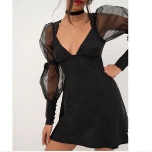 For Love And Lemons Gabrielle Puff Sleeve Mini Dress NWT!